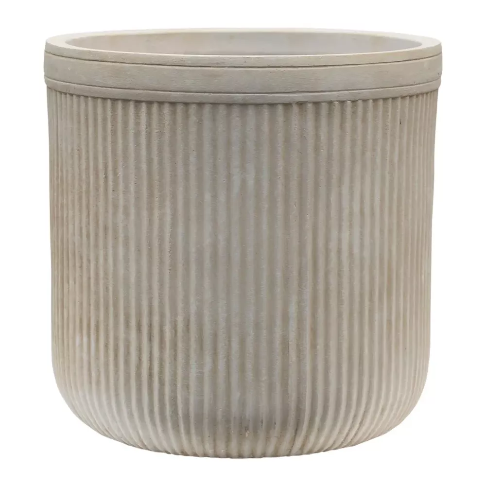 Vertical Rib Fibreclay Cylinder Planter | Indoor and Outdoor Plant Pot