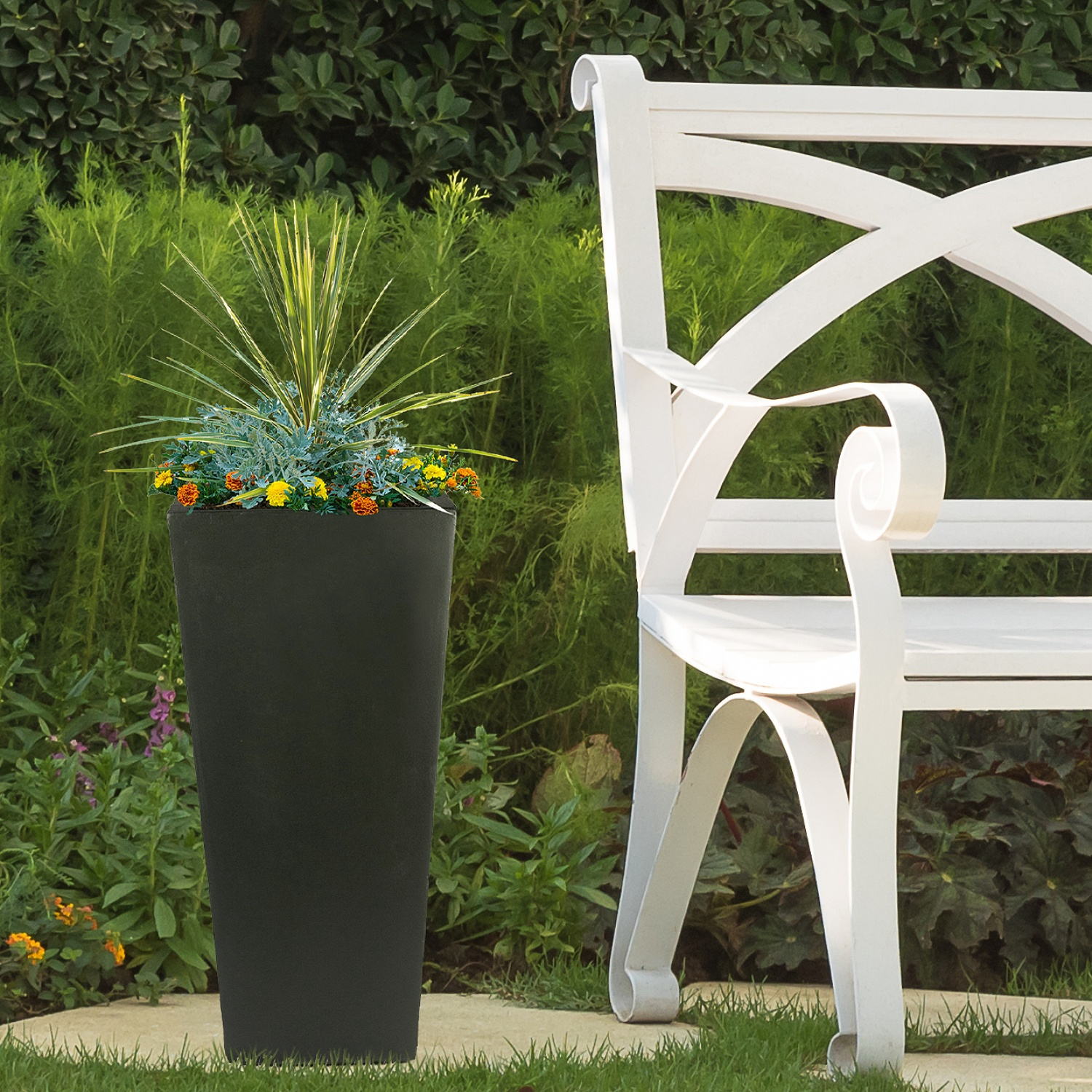 IDEALIST Lite Tall Tapered Contemporary Light Concrete Planter