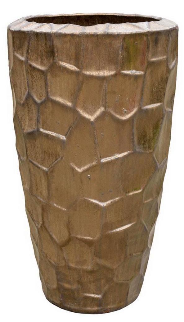 Ceramic Sepia Round Tall Planter Pot In/Out