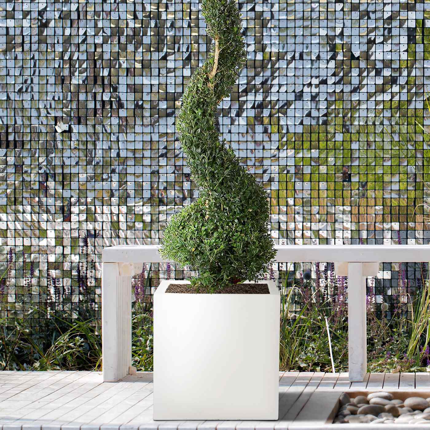 IDEALIST Lite Square Box Contemporary Light Concrete Planter