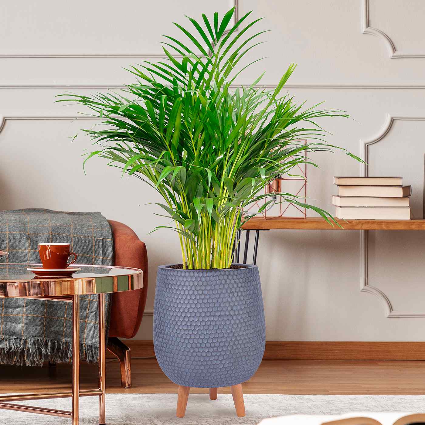 IDEALIST Lite Honeycomb Style Egg Planter on Legs, Round Pot Plant Stand Indoor