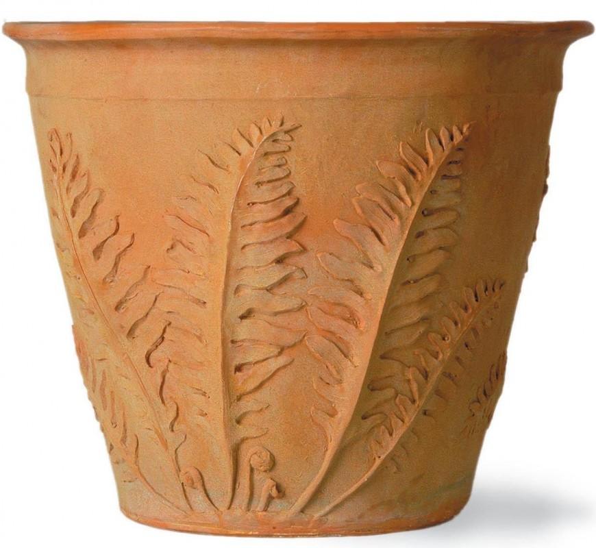 Fern Fiberglass Round Terracotta Planter Pot In/Out