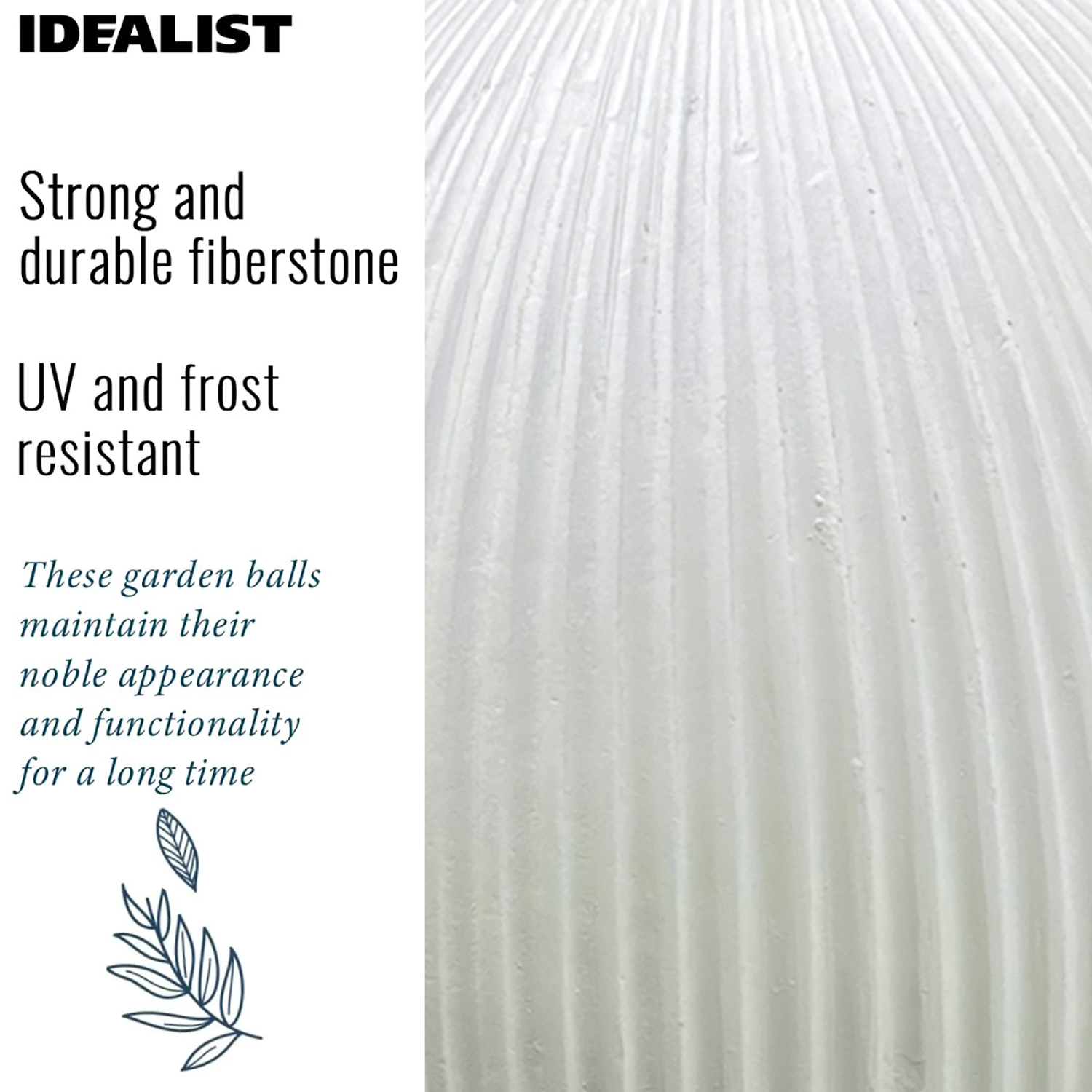 IDEALIST Lite Vertical Ribbed Outdoor Garden Decorative Ball