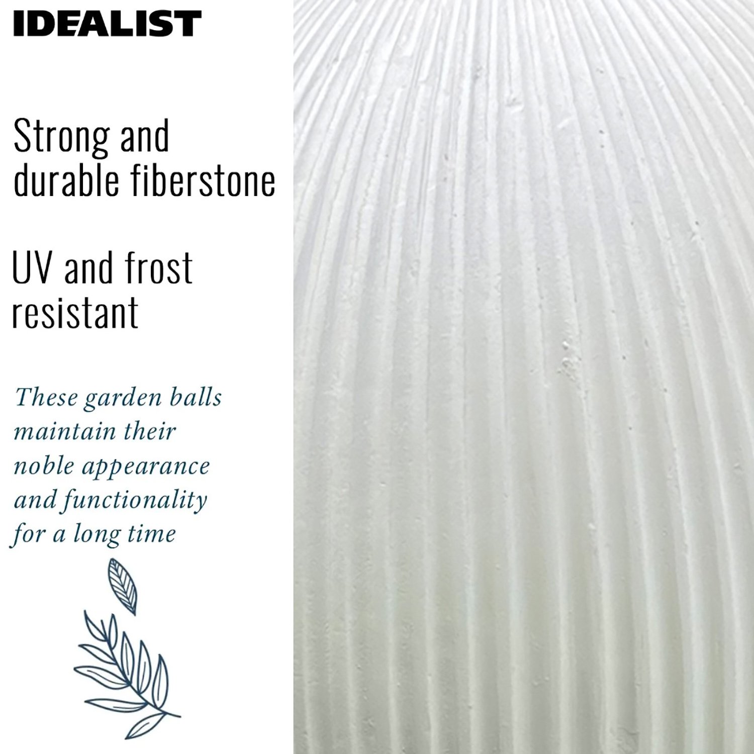 IDEALIST Lite Vertical Ribbed Outdoor Garden Decorative Ball