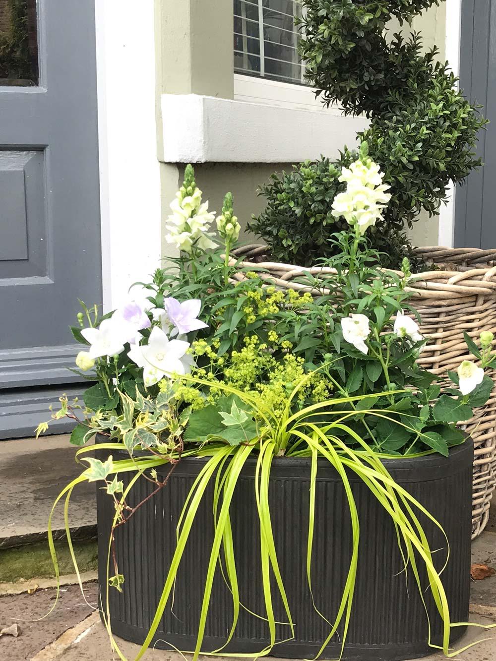 IDEALIST Lite Vertical Ribbed Vintage Style Oval Trough Planter