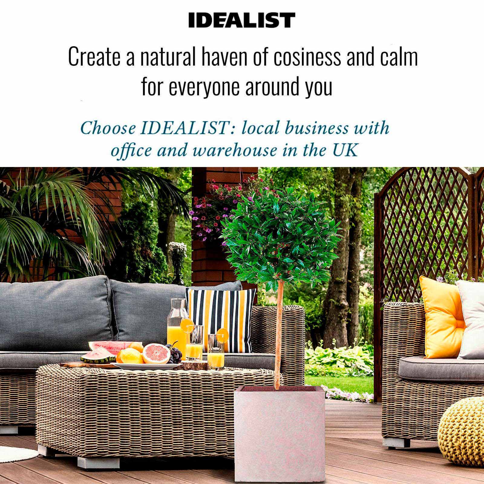 IDEALIST Lite Square Box Contemporary Light Concrete Planter Set