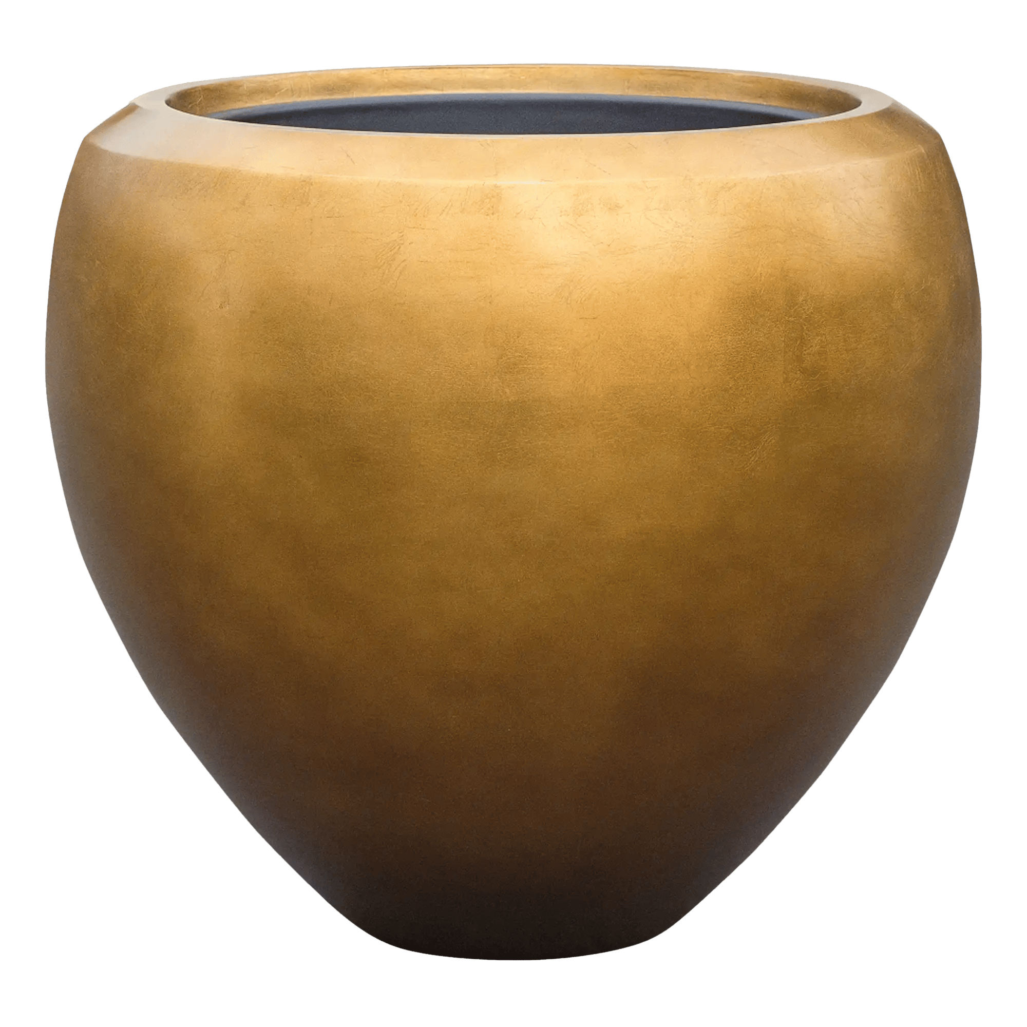 Silver Leaf Planter + Liner | Tapered Round Indoor Plant Pot