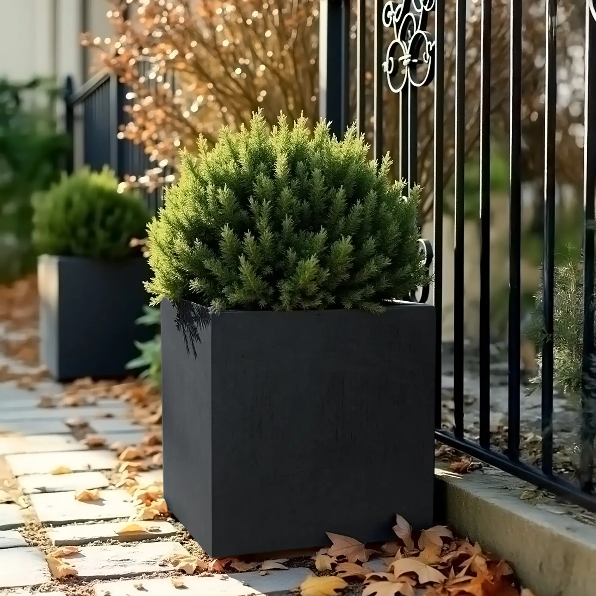 IDEALIST Lite Square Box Contemporary Light Concrete Planter