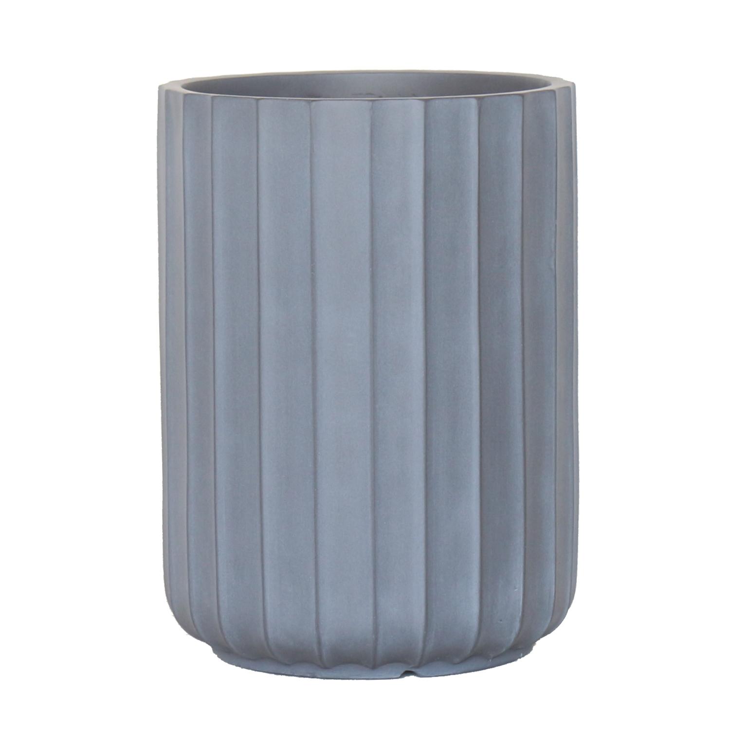 IDEALIST Lite Modern Ribbed Cylinder Round Outdoor Planter