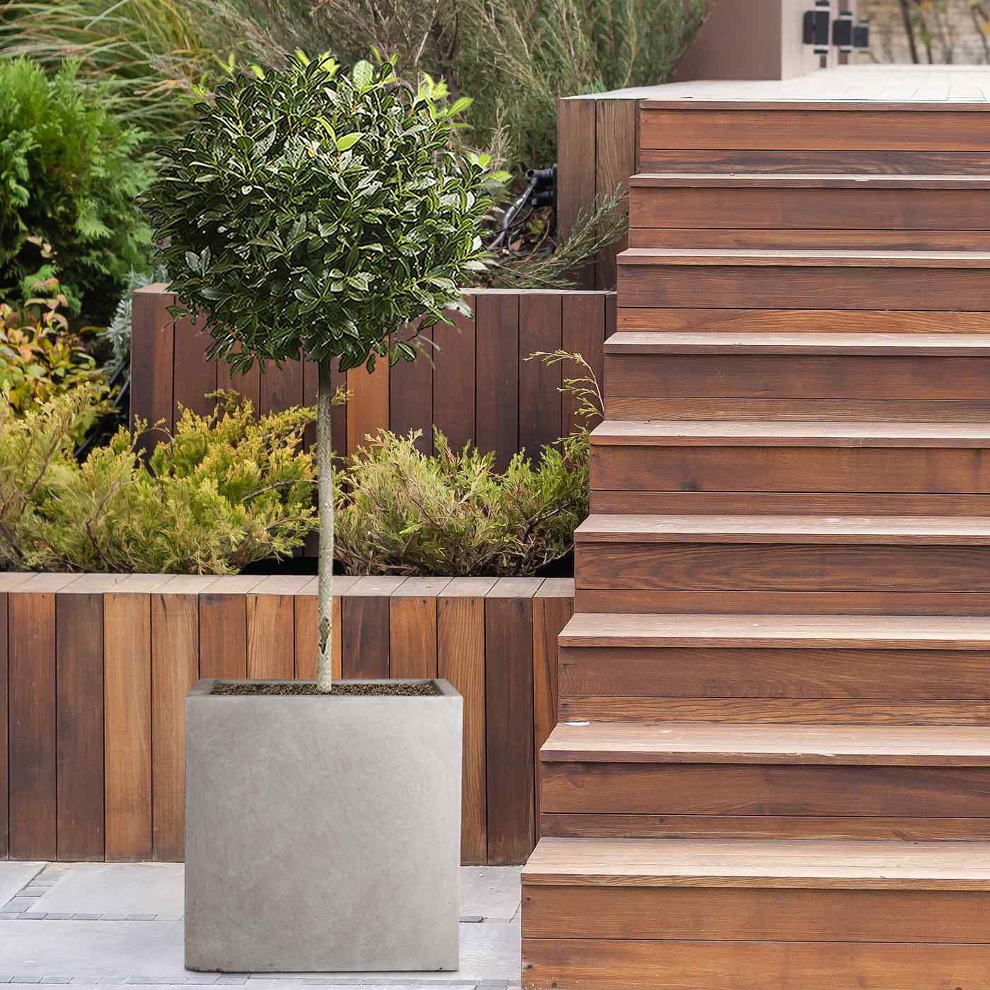 IDEALIST Lite Square Box Contemporary Light Concrete Planter