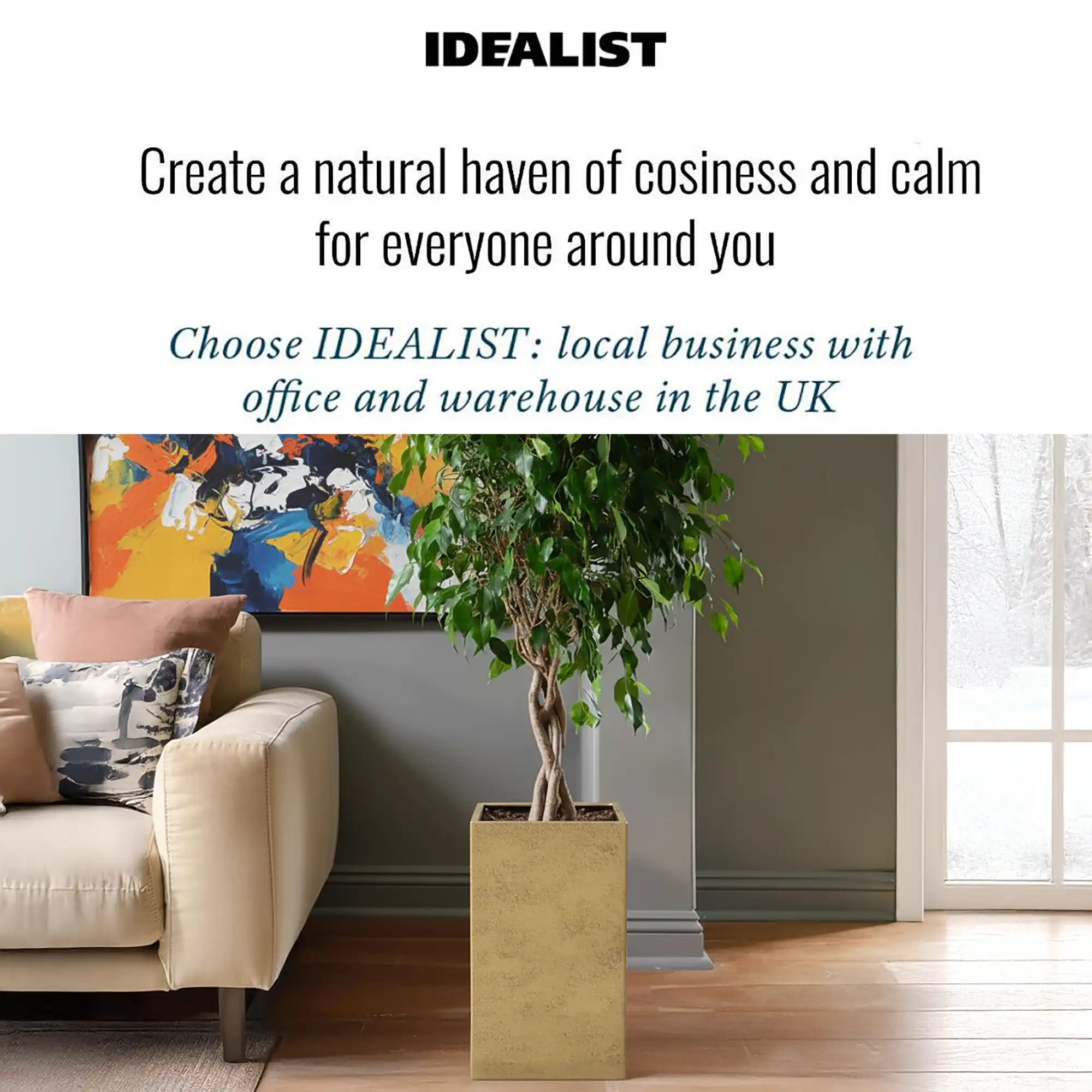 IDEALIST Lite Tall Square Metallic Indoor Planter