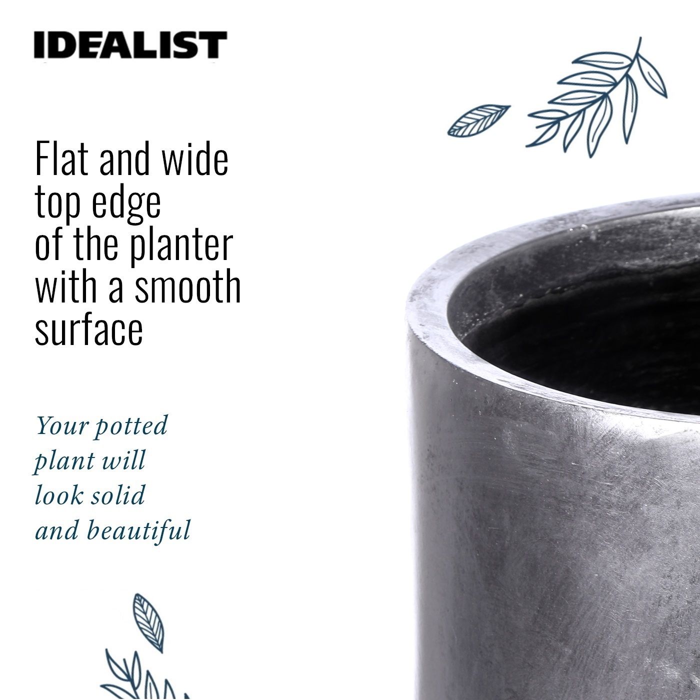 IDEALIST Lite Round Planter on Legs, Round Pot Plant Stand Indoor