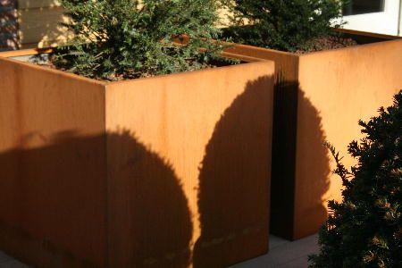 Andes Cube Corten Steel Outdoor Planter