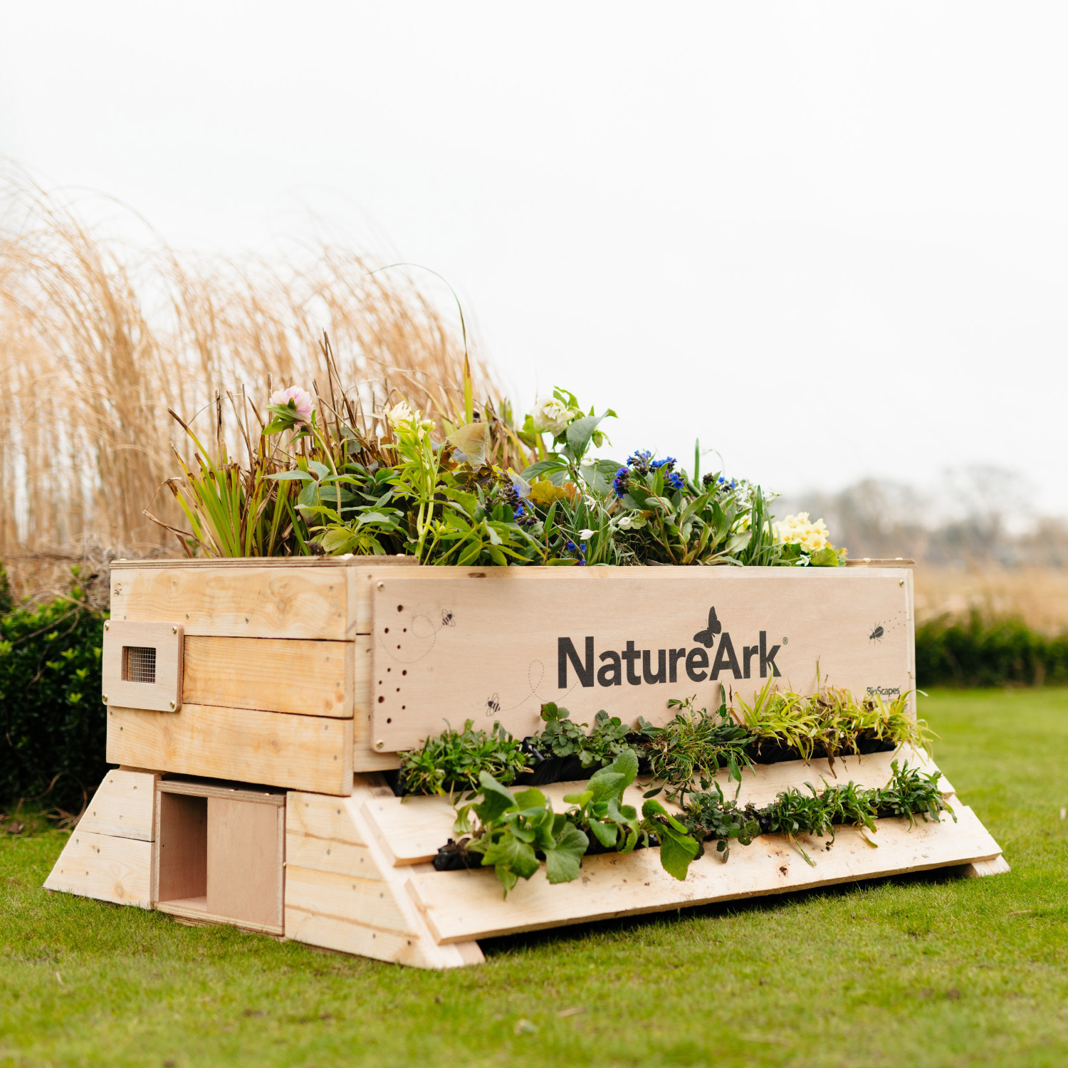 NatureArk 2-in-1 Outdoor Planter and Wildlife House with Topsoil and Reservoir Clay by Bio Scapes