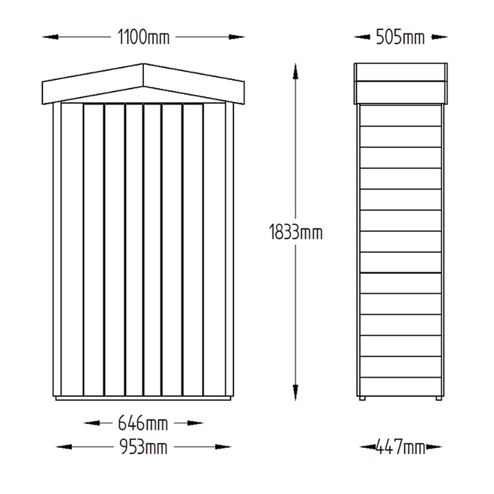 Installed Outdoor Pressure Treated Wooden Overlap Apex Tall Garden Store by Forest Garden