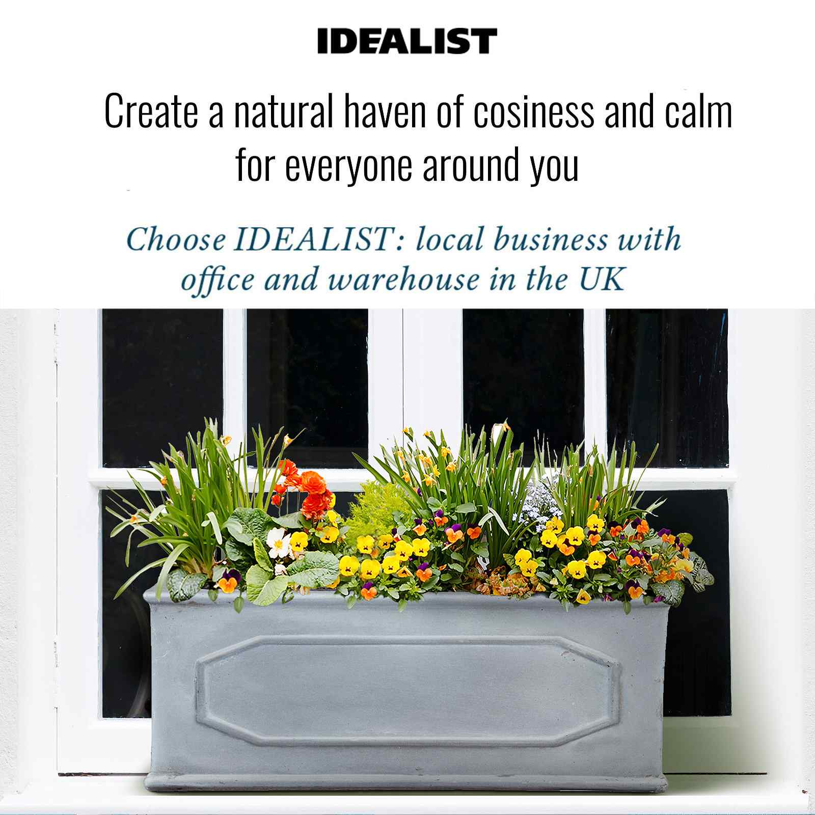 IDEALIST Lite Faux Lead Chelsea Light Concrete Through Planter