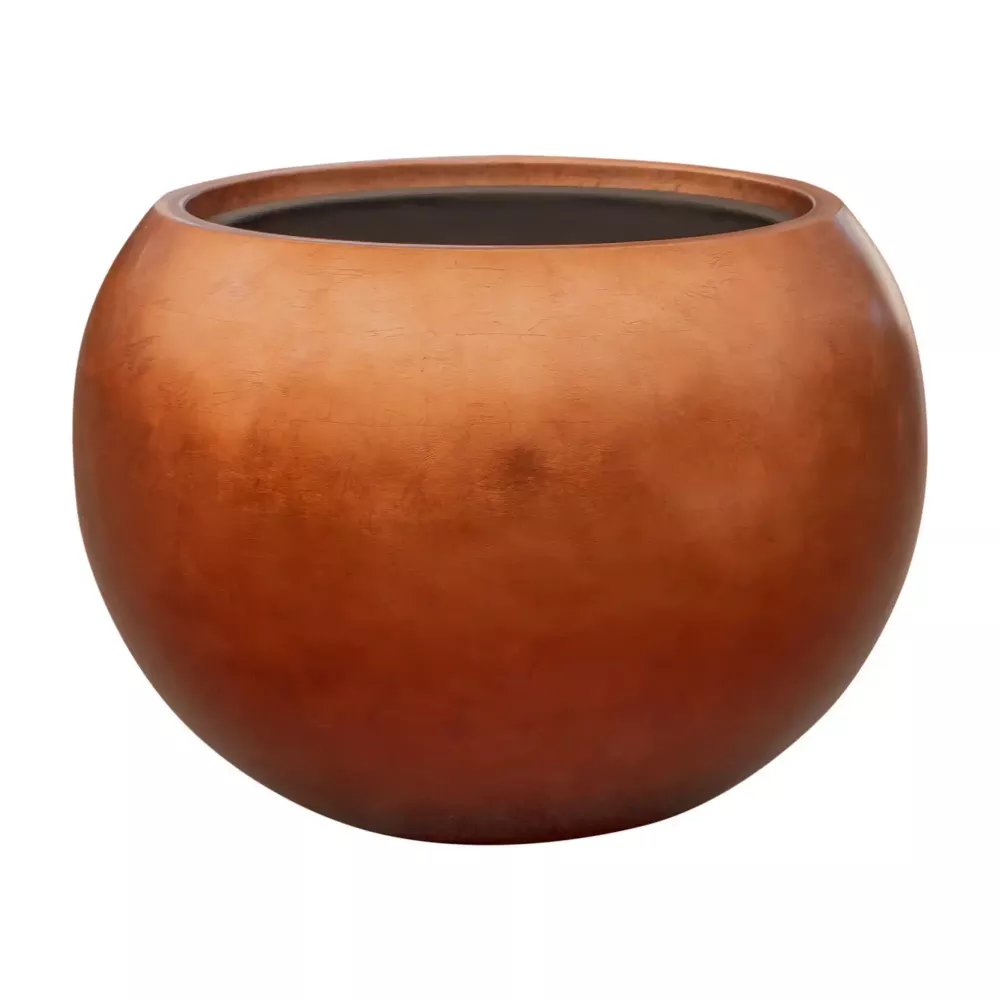 Metallic Couple Round Indoor Planter