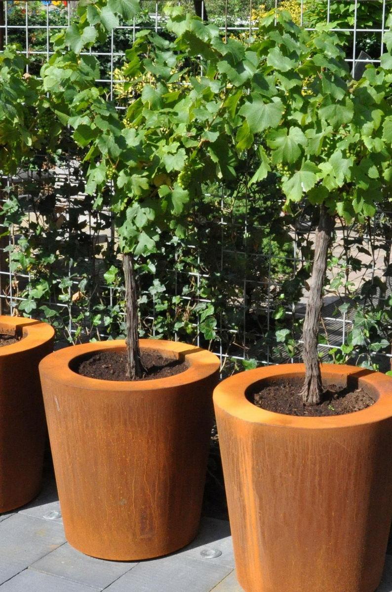 Cado Round Corten Steel Outdoor Planter