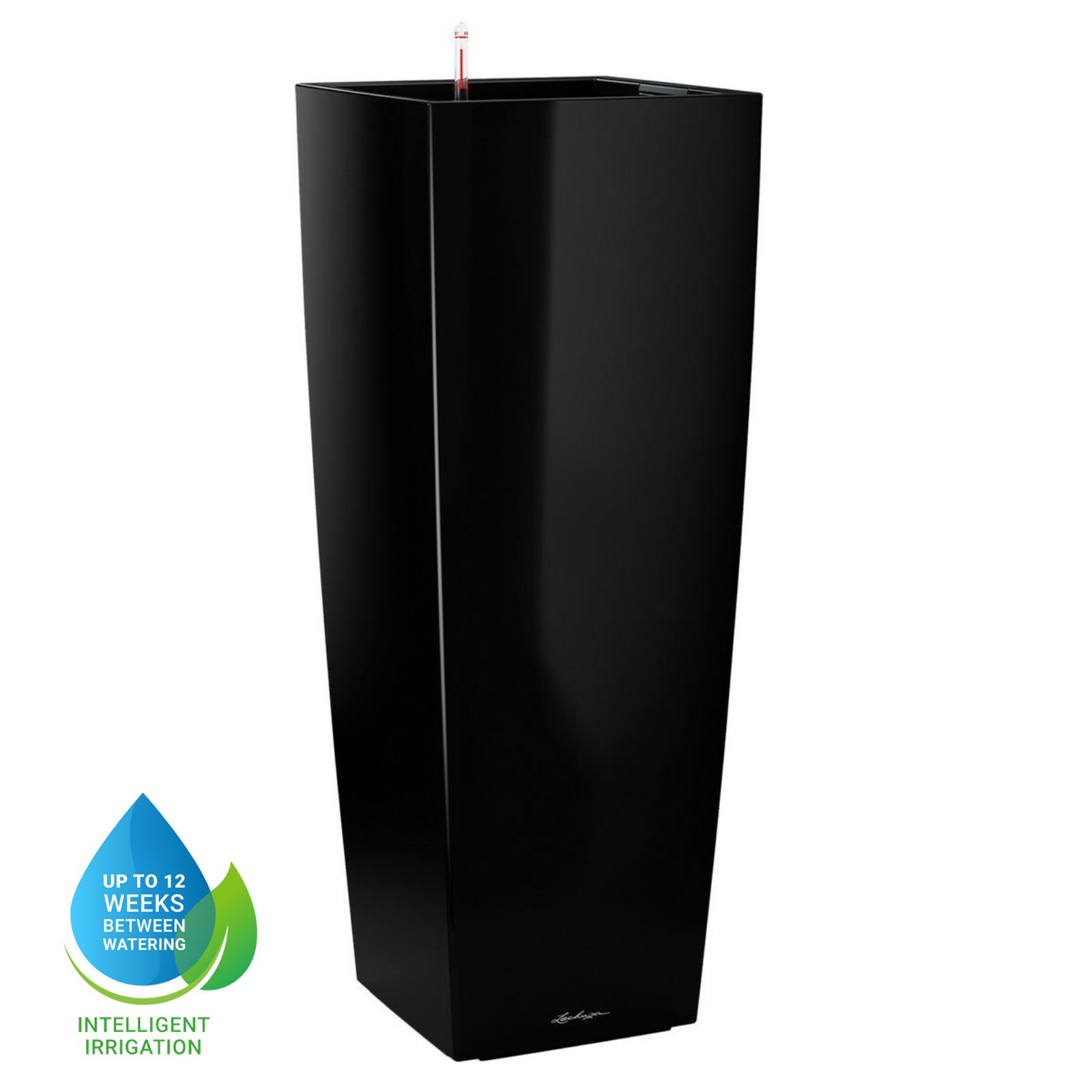 LECHUZA CUBICO ALTO Square Tall Poly Resin Self-watering Planter