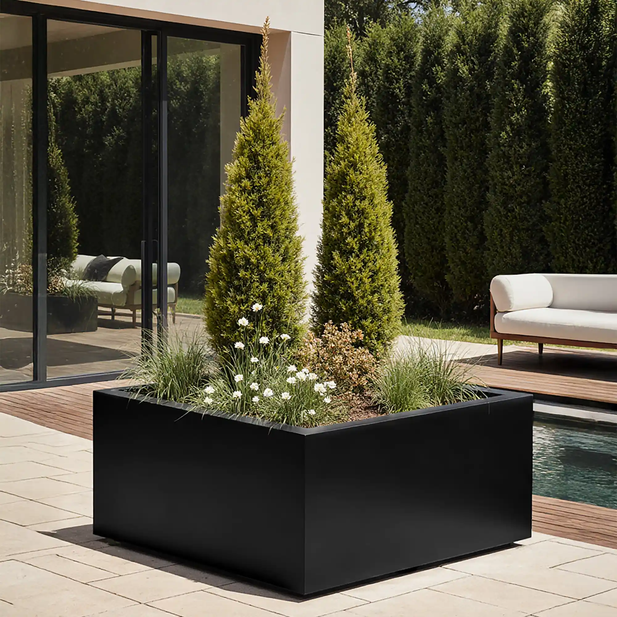 PURE Low Cube Outdoor Fibreglass Planter