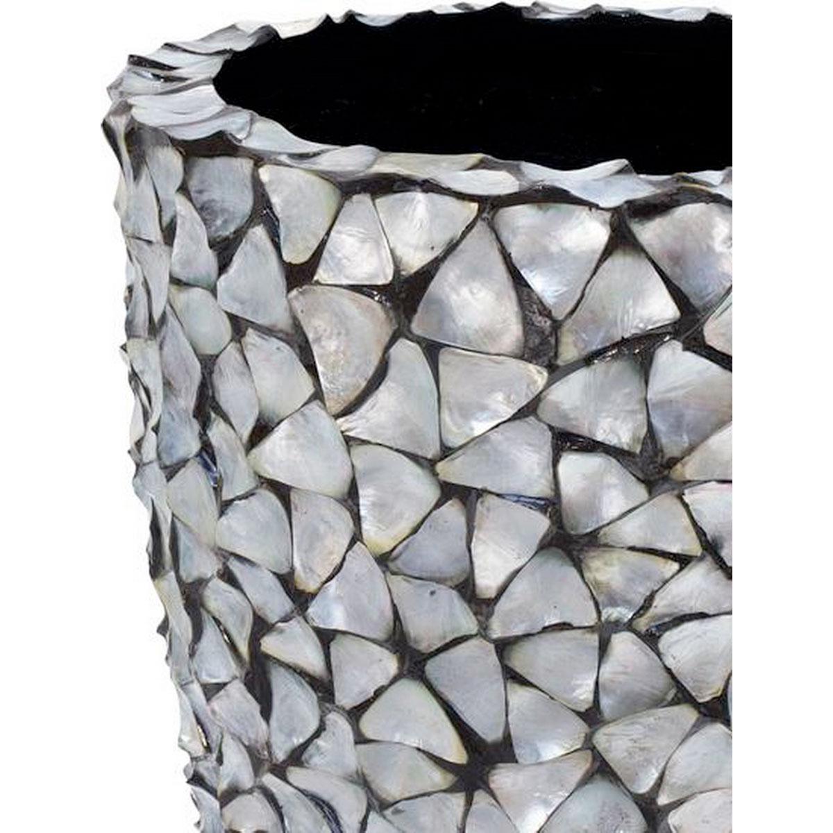 Shell Conical Round Tall Polystone Indoor Planter