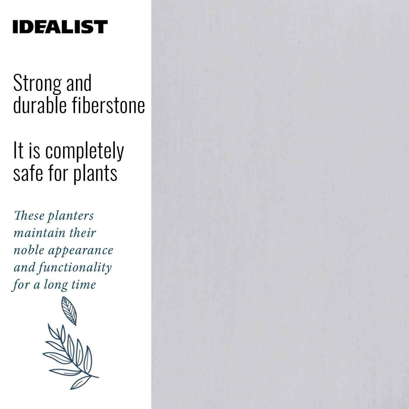 Set of two IDEALIST Lite Smooth Style Round Indoor Planters on Metal Stand