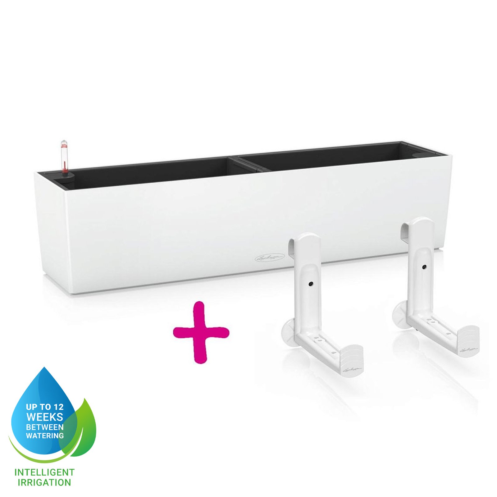 LECHUZA BALCONERA Color Trough Poly Resin Self-watering Planter Set