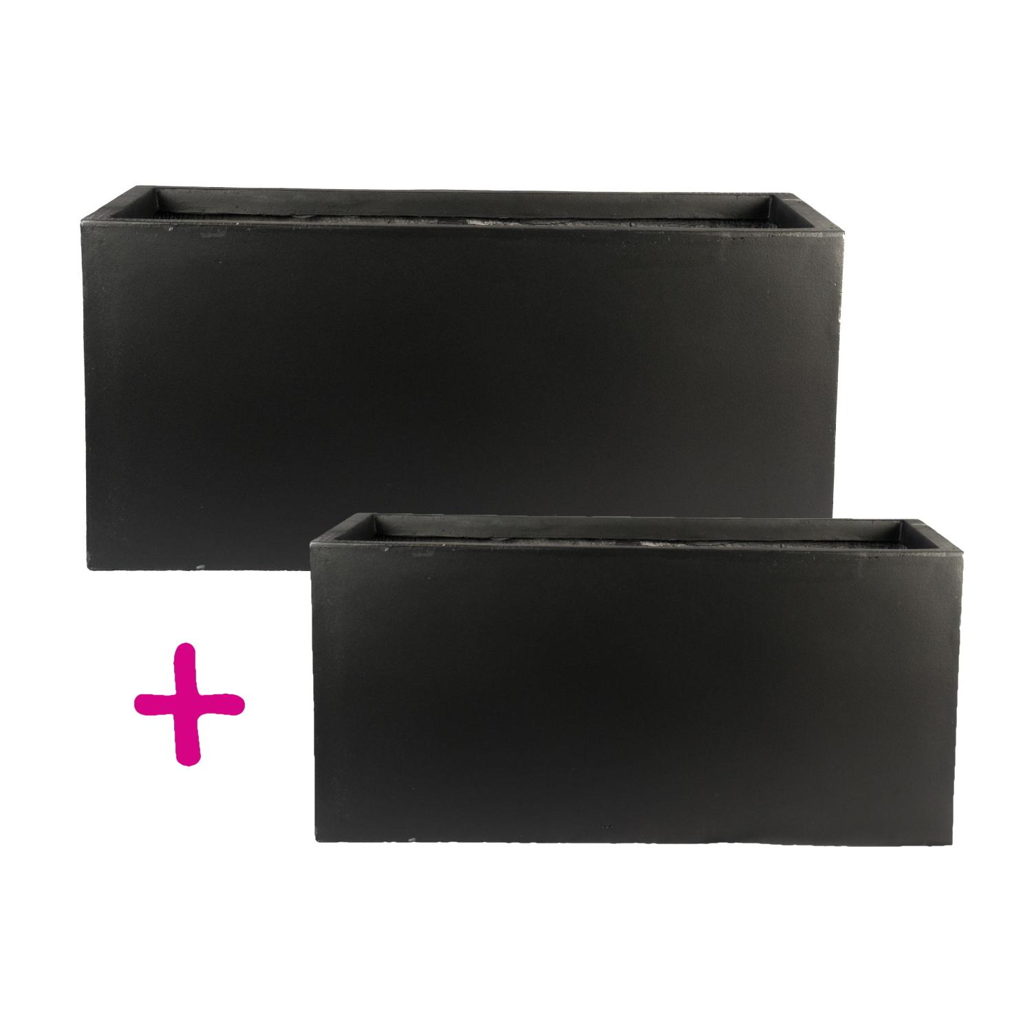 IDEALIST Lite Contemporary Light Concrete Trough Planter Set