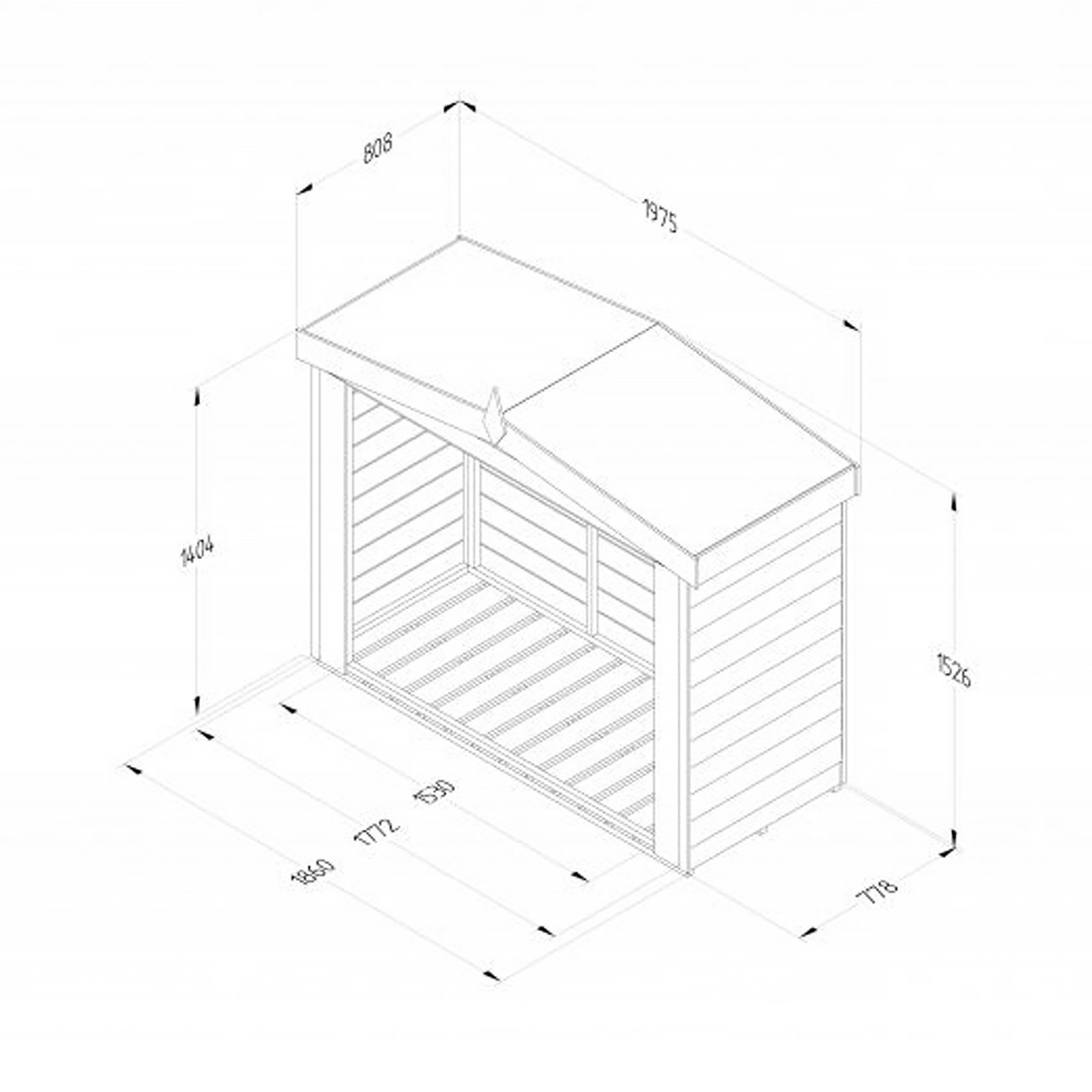 Outdoor Wooden Overlap Presssure Treated Apex Log Store by Forest Garden