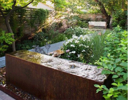 CorTen Trough Fountain Waterblock