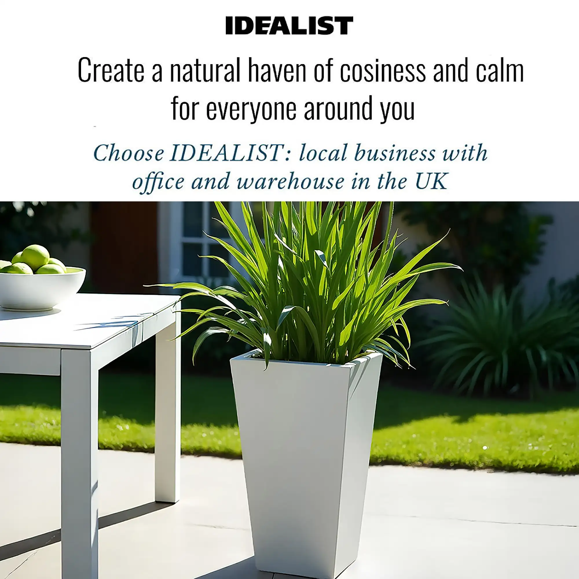 IDEALIST Lite Tall Tapered Contemporary Light Concrete Planter