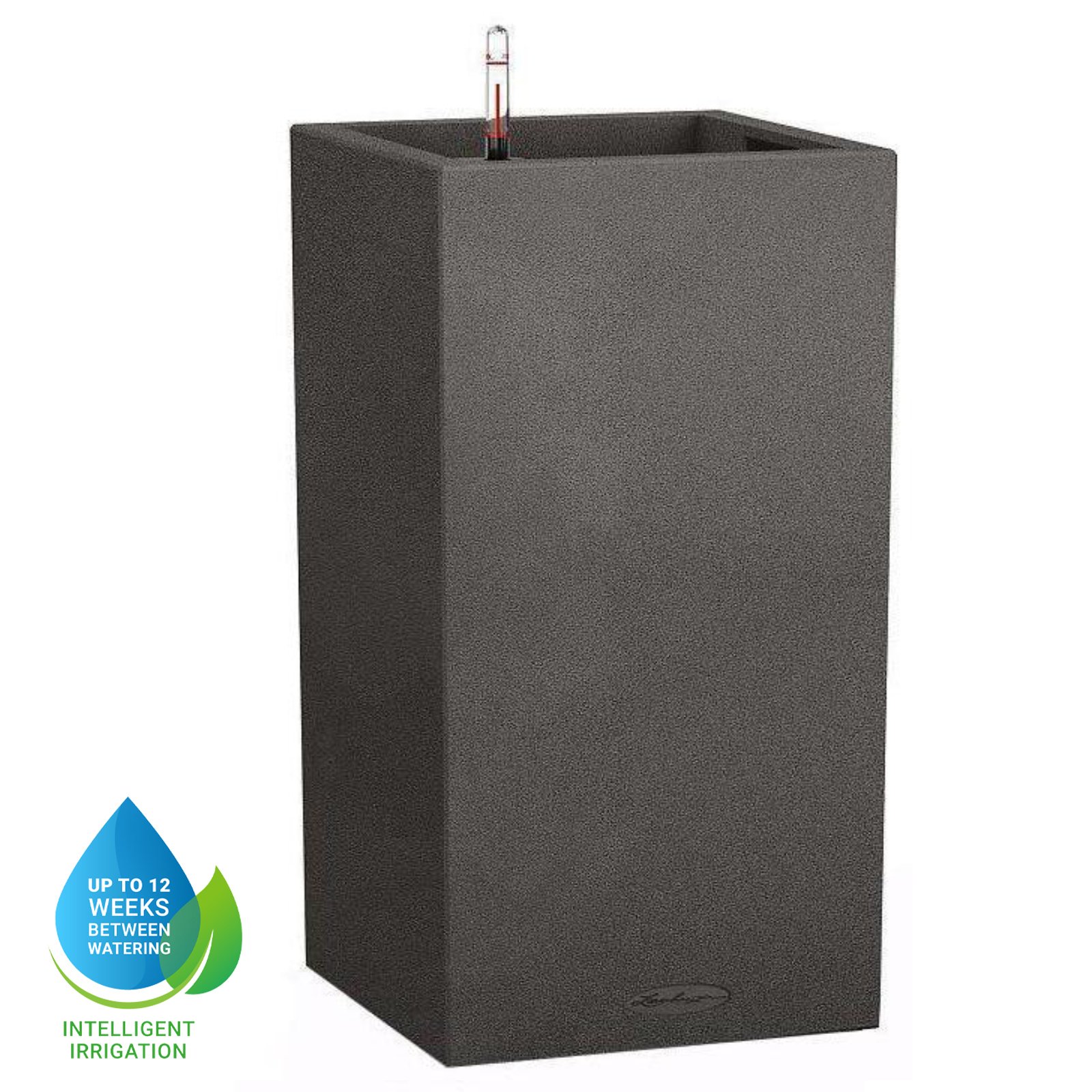 LECHUZA CANTO Stone High Square Tall Poly Resin Self-watering Planter