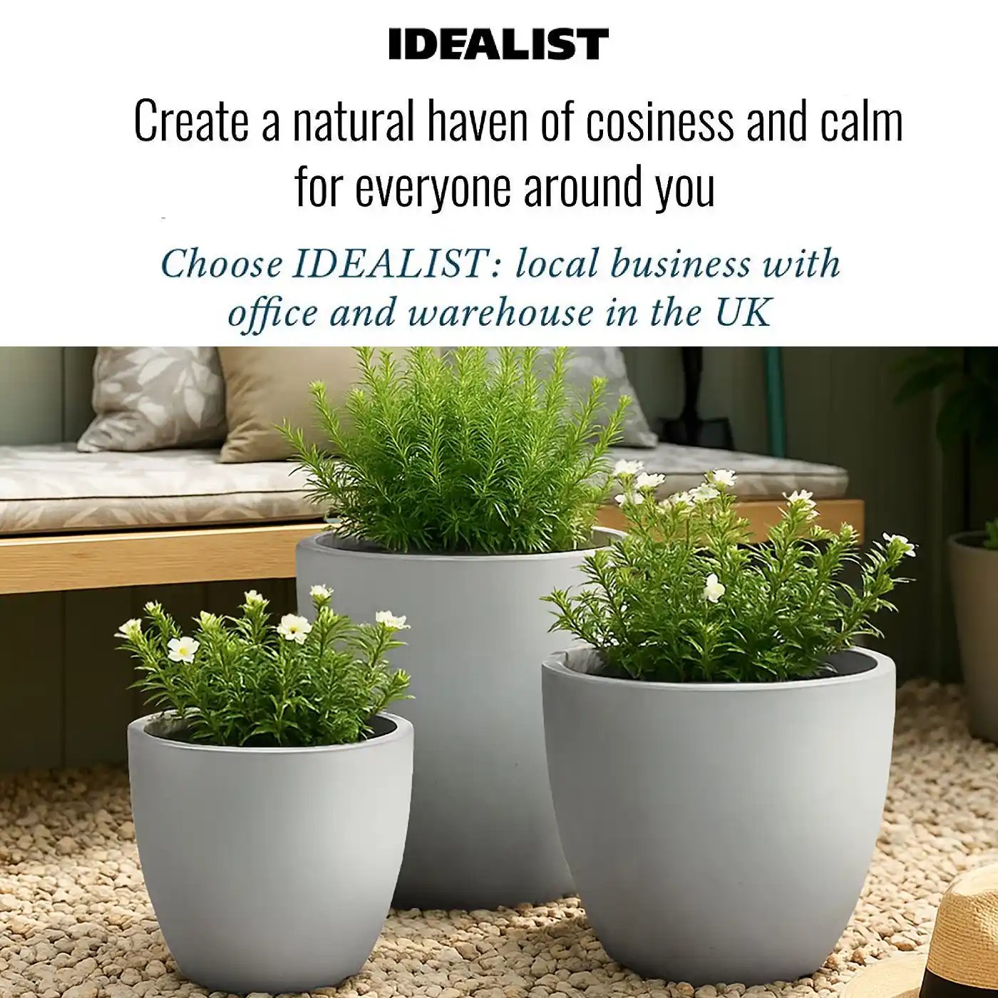 IDEALIST Lite Contemporary Light Concrete Egg Planter