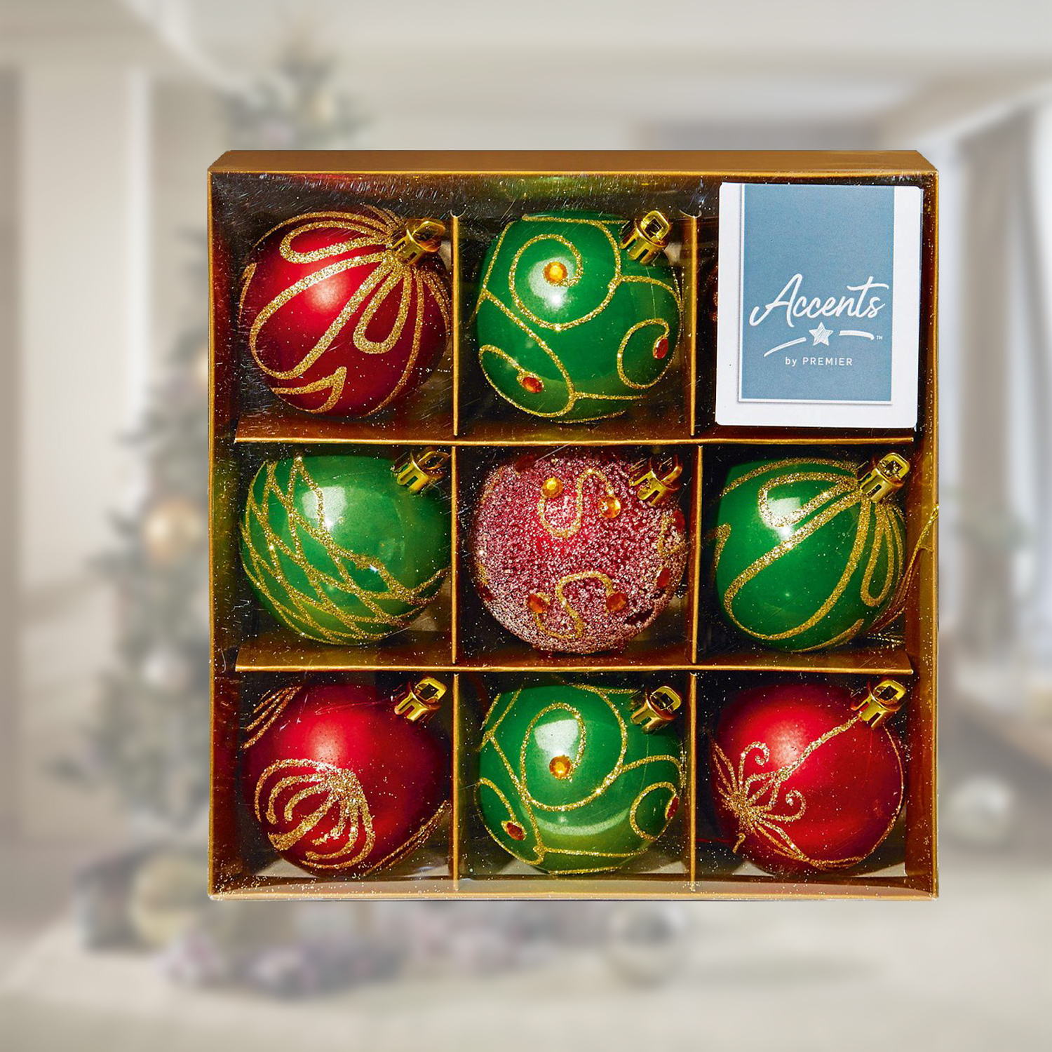 Christmas Tree Baubles Decorated Balls