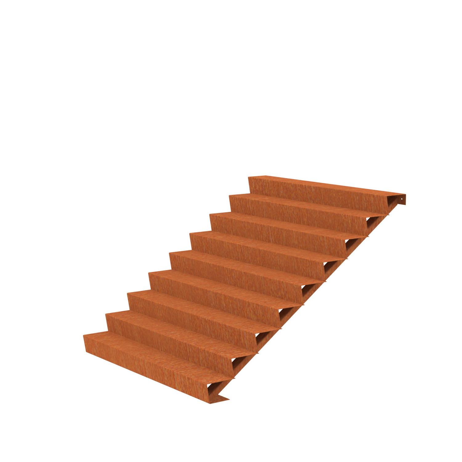 9 Steps Corten Steel Stair