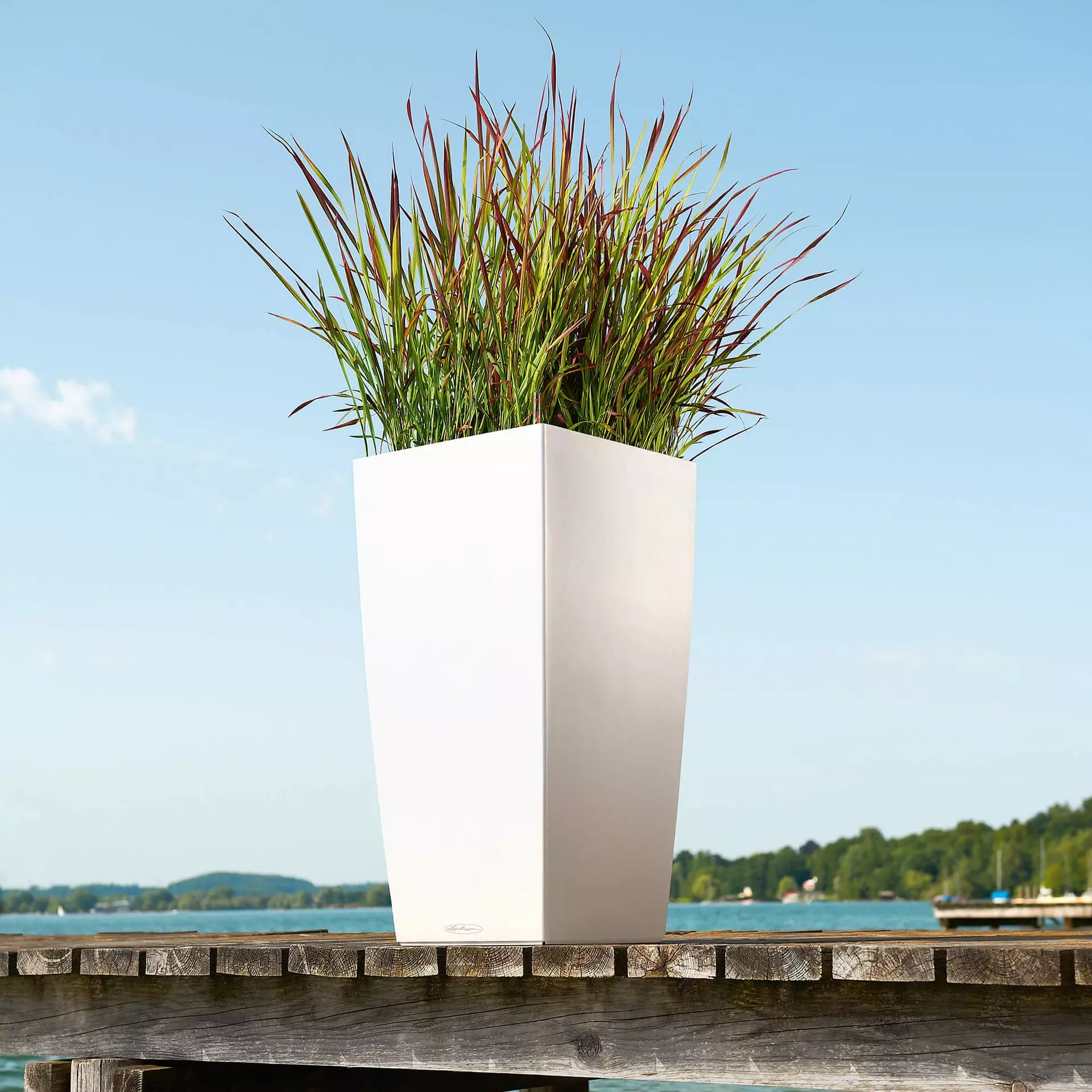 LECHUZA CUBICO Color Square Tall Poly Resin Self-watering Planter