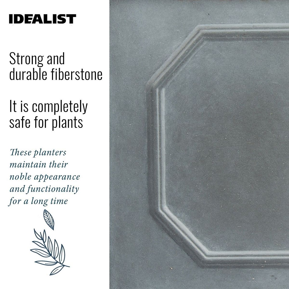 IDEALIST Chelsea Light Concrete Cylinder Garden Planter