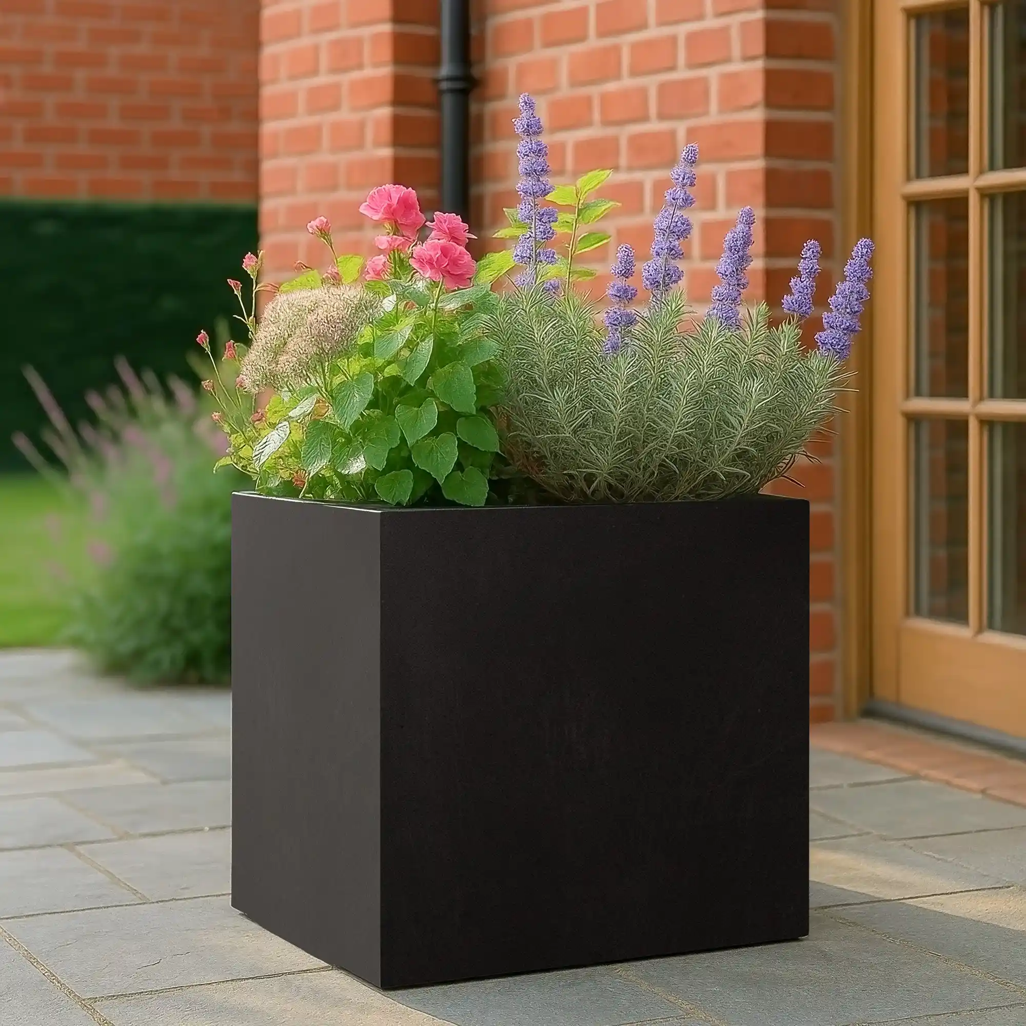 IDEALIST Lite Square Box Contemporary Light Concrete Planter Set