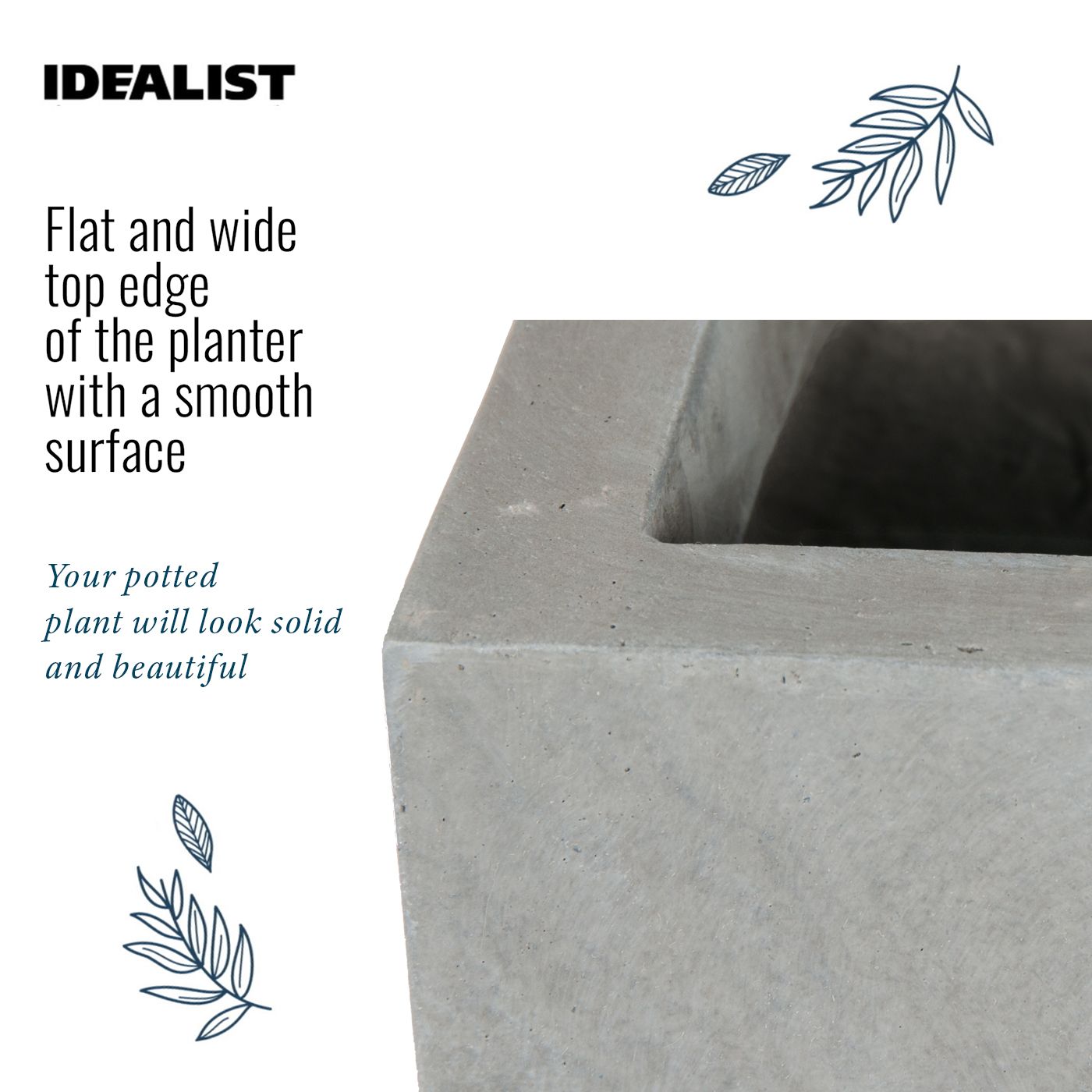 IDEALIST Lite Window Box Light Concrete Planter