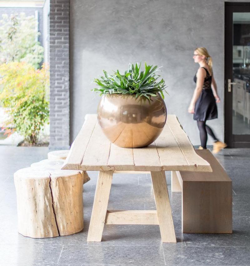 Glory Ball Round Polystone Indoor Planter