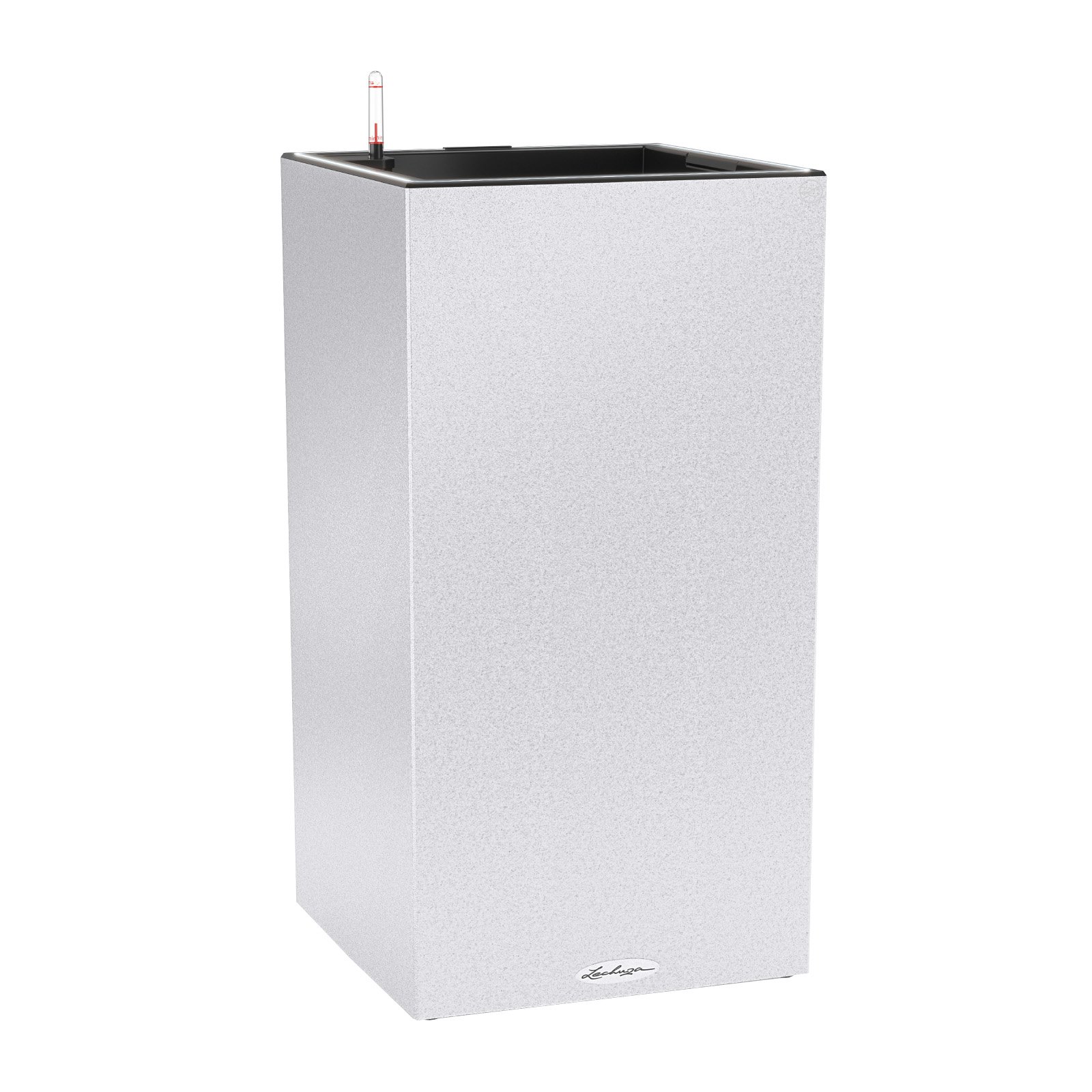 LECHUZA CANTO Stone High LED Square Tall Poly Resin Self-watering Planter