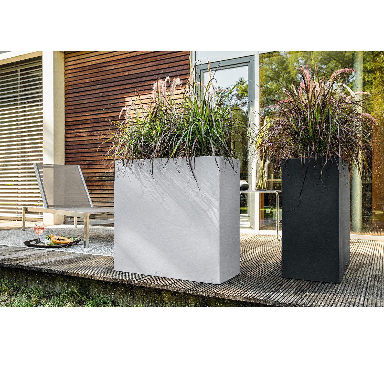 LECHUZA CANTO Stone Wide Trough Poly Resin Floor Self-watering Planter
