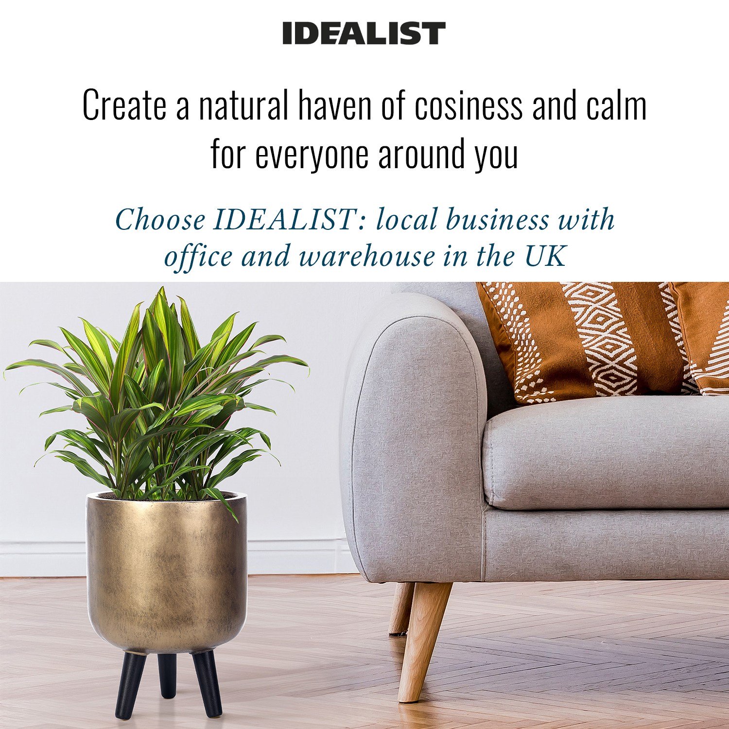 IDEALIST Lite Round Planter on Legs, Round Pot Plant Stand Indoor