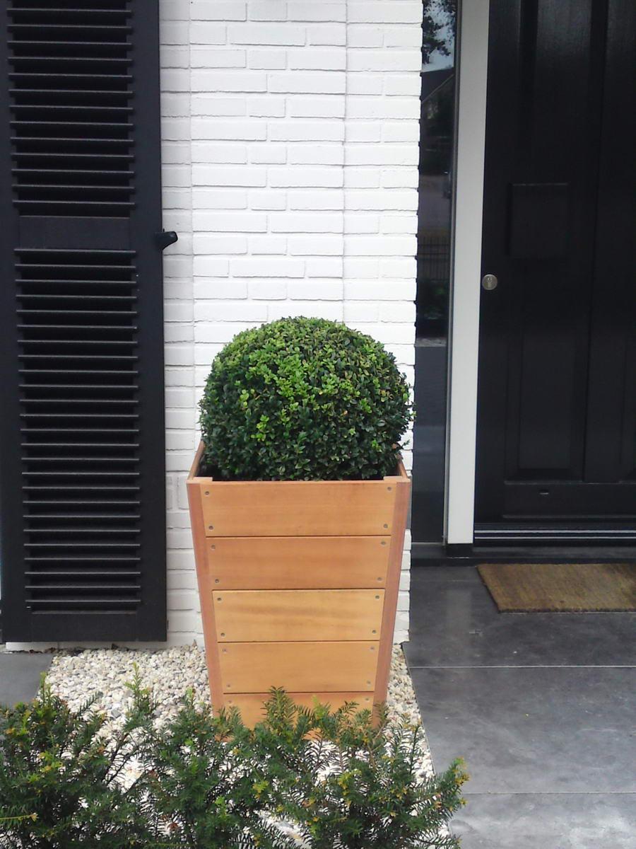 Hardwood Sevilla Tapered Square Tall Wood Outdoor Planter