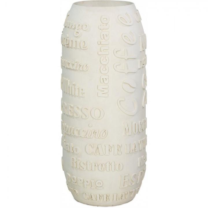 Coffee Natural Round Tall Polystone Outdoor Planter