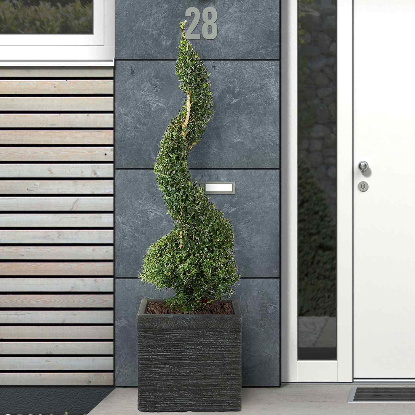 IDEALIST Lite Ribbed Light Concrete Square Planter