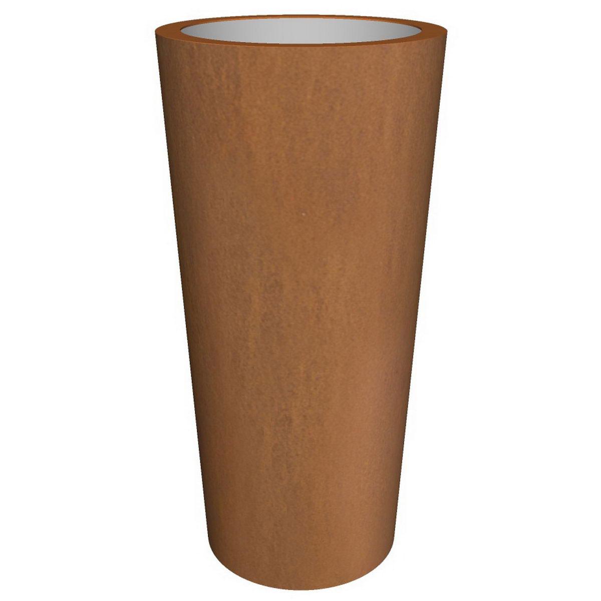 Cortenstyle Conica Topper on Ring Tall Planter IN\OUT