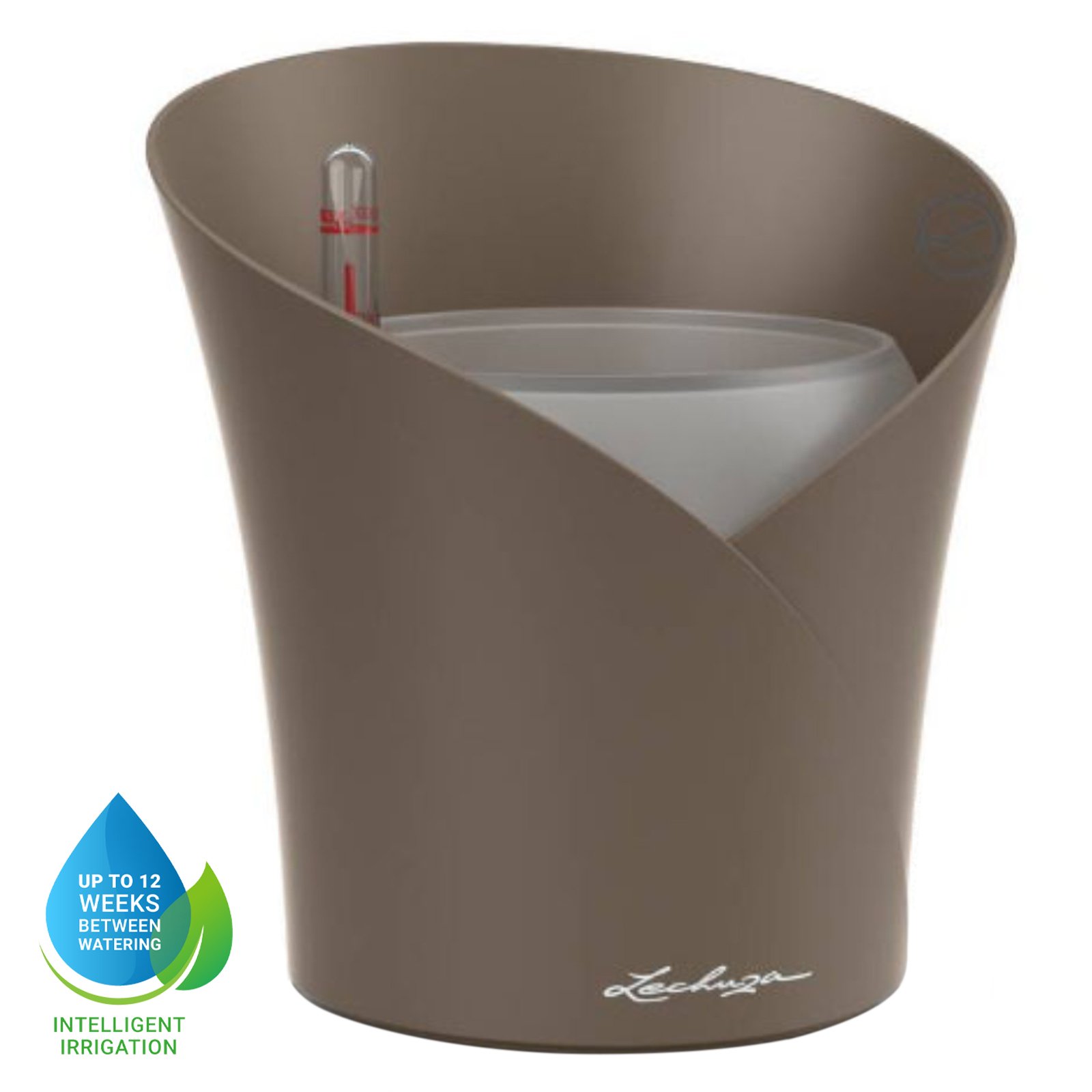 LECHUZA ORCHIDEA Round Poly Resin Indoor Self-watering Planter