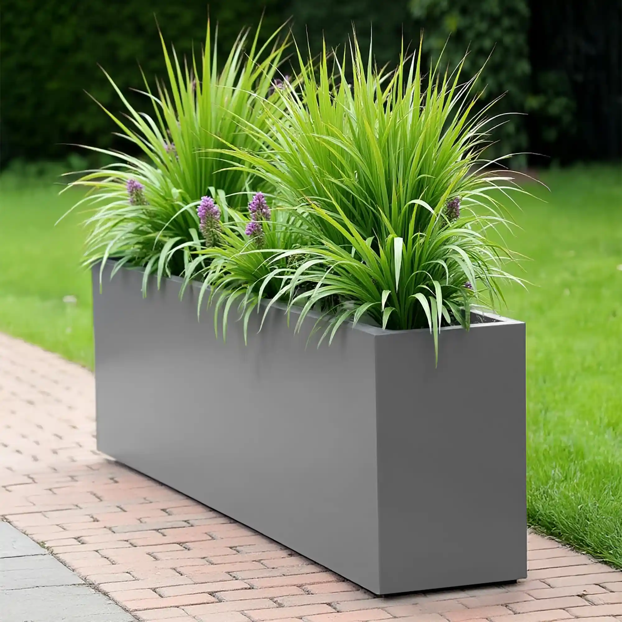 Geo Fiberglass Trough Aluminium Planter Pot In/Out