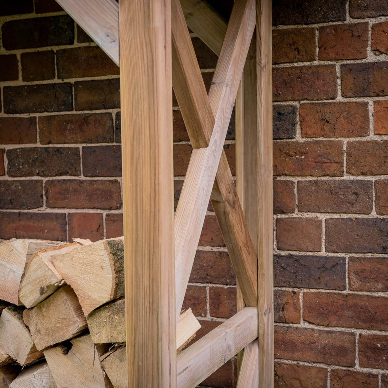 Outdoor Wooden Apex Wall Log Store by Forest Garden